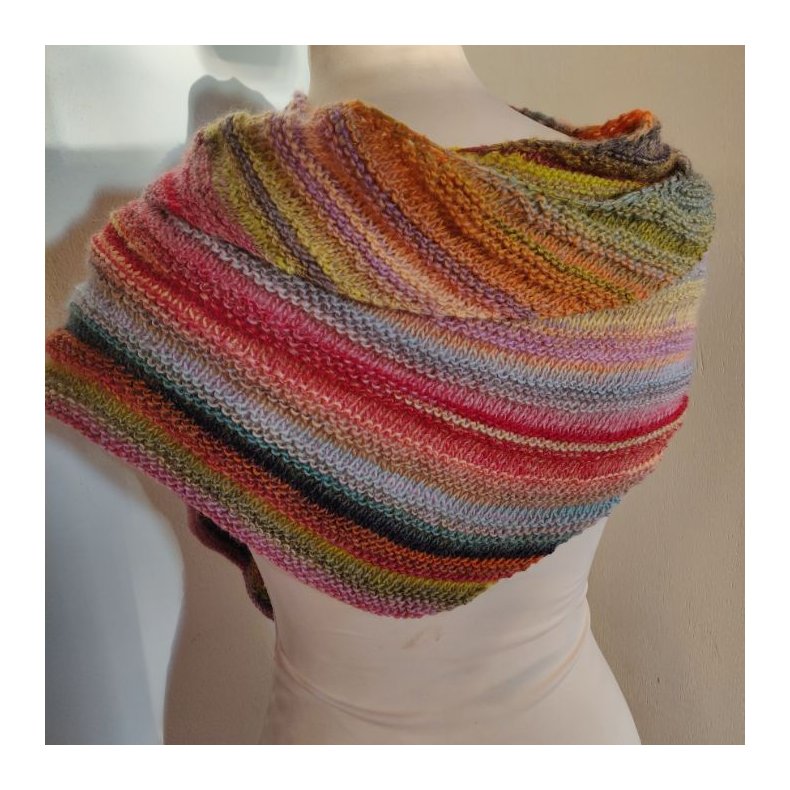 Opskrift Sjal i Colorissimo/Gigante p dansk sendes som PDF